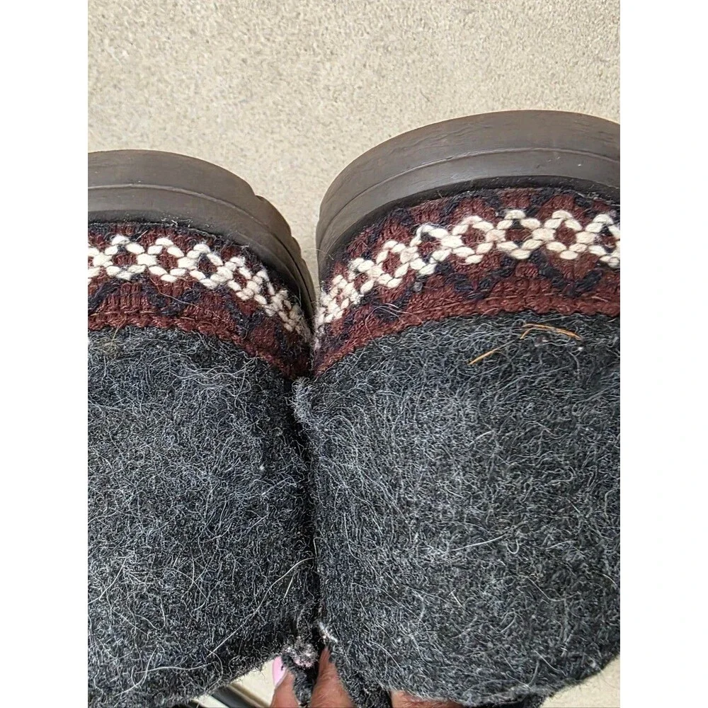 UGG TASMAN REFELT Gray NORDIC PLATFORM SLIPPERS SHOES SIZE 8 WOMEN